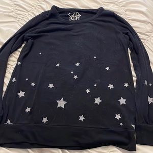 Chaser brand black long sleeve shirt with stars